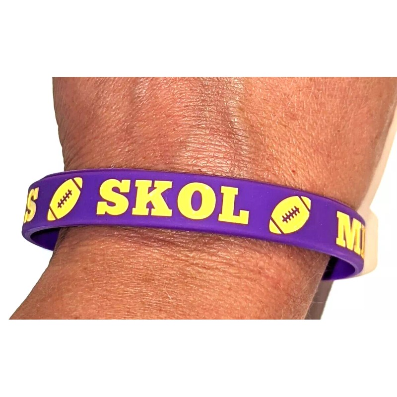 "Minnesota Vikings" "SKOL" silicone Wristband bracelet, NEW