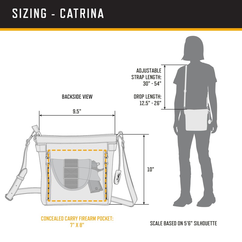 Browning Women's Concealed Carry Catrina Purse, Premium Holstered Handbag With