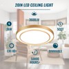 Wheatronic 20 inch Flush Mount Ceiling Light Fixture LED 36W,