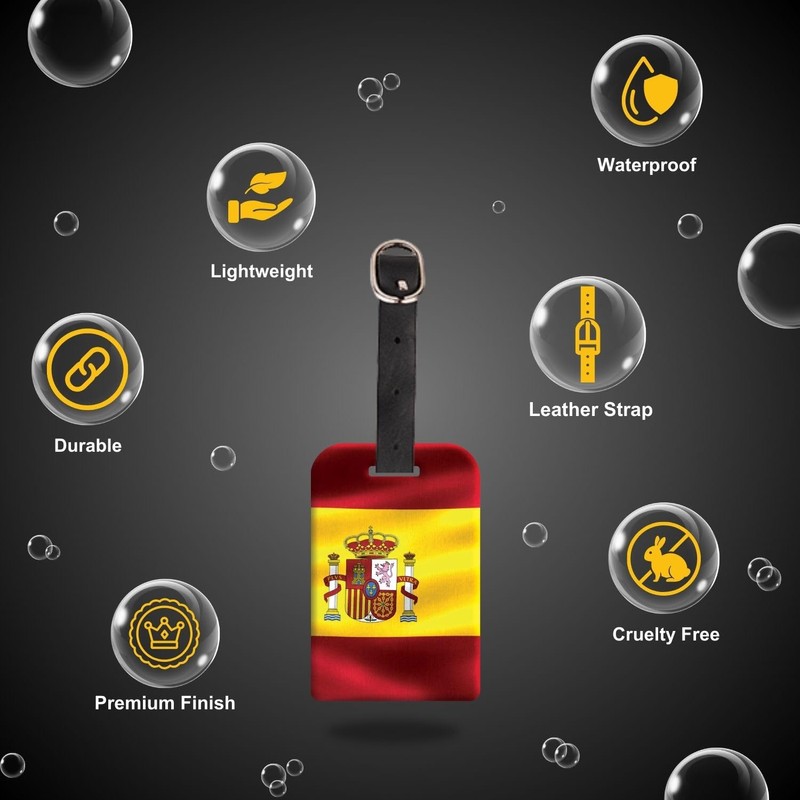 [Pack 2] tag8 Spain Flag Smart Bag tag |Trendy Luggage