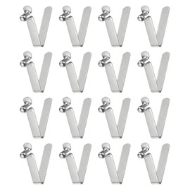 sourcing map 16pcs Single Button Kayak Paddle Snap Spring Clip 5x8.5x30mm 65Mn Spring Steel V-Shaped Hollow Lift Telescopic Locking Tube Pole Clips for Tent Umbrella Camping