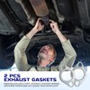 JUSTTOP 2PCS Car Exhaust Gasket,Ultra Seal 2-Bolt 2.5" Reinforced High