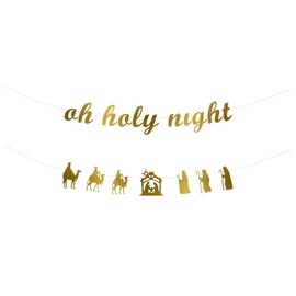 Oh Holy Night Nativity banner - Christmas Party, Happy Christmas Decor, Holiday Decor, Christmas Carol Party Hanging Hanging letter sign (Customizable)