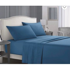 Luxury Queen Size Bedsheet Set – 4-Piece Solid Dyed Bedding – Ultra Soft 100% Polyester Sheets – Home & Hotel Bedding for Women, Men, Kids - – Wrinkle-Resistant, Fade-Proof - Multicolors (Cyan)