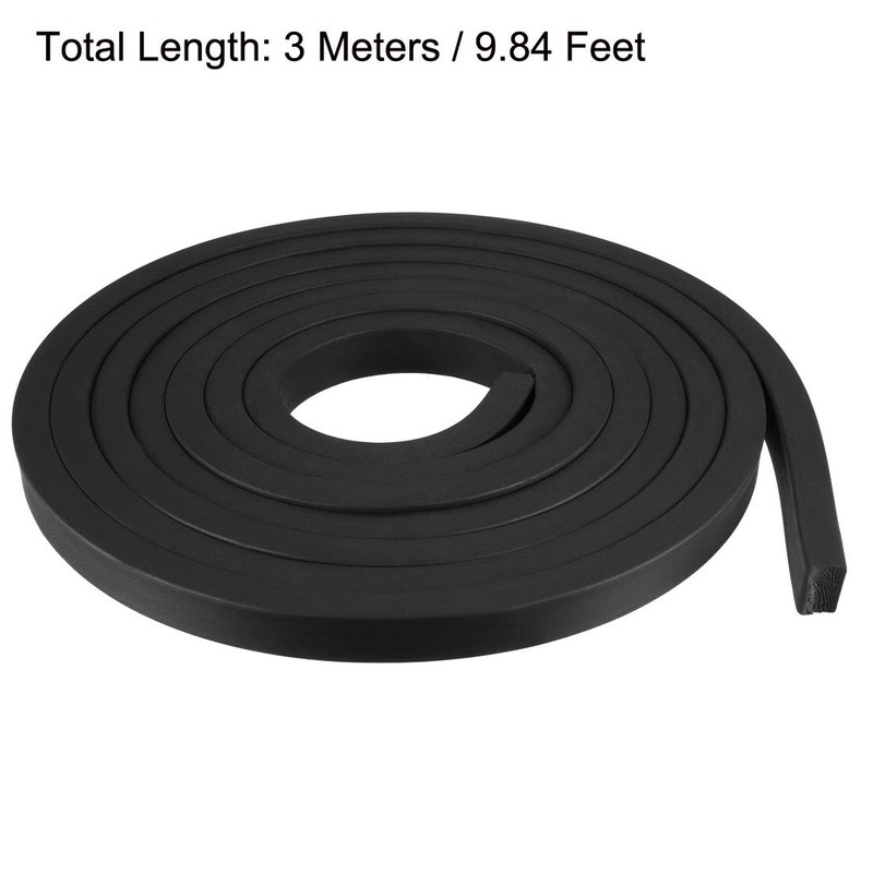 sourcing map Solid Rectangle Rubber Seal Strip 15mm Wide 10mm