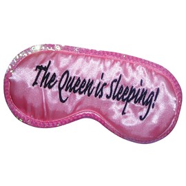 Diabolical Gifts Queen is Sleeping Comfy Travel Eye Mask, Pink, One Size