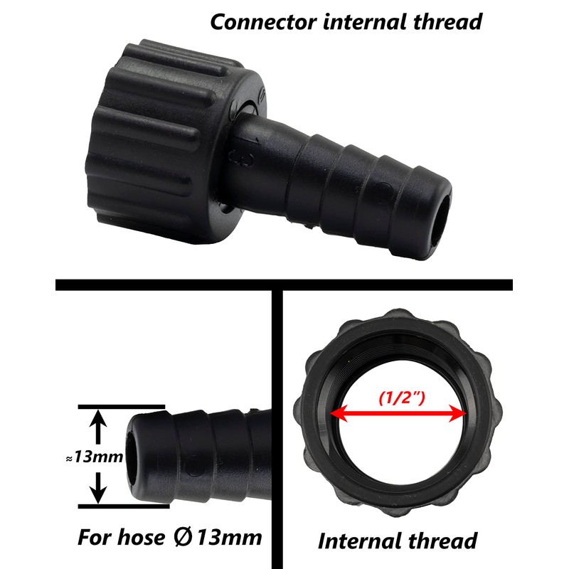 AERZETIX - C63566 Set of 2 Straight Hose Connections Female
