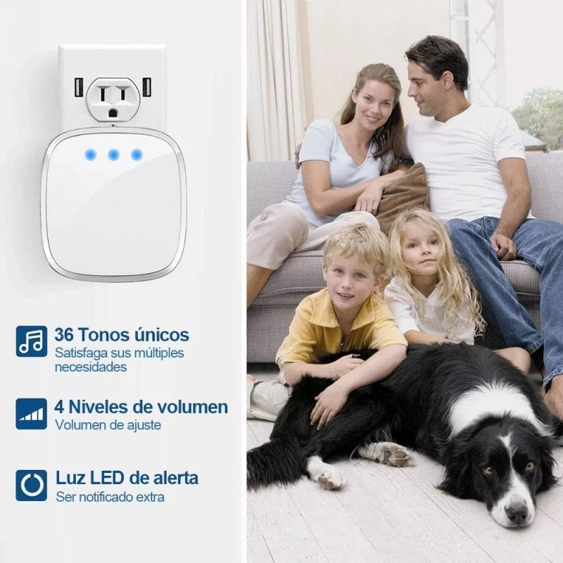 AJC Toys Timbre Inalámbrico Para Puerta Con 1 Receptores Impermeables