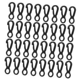 GRIRIW 50pcs Plastic Hooks: Mini 8 Shaped for Outdoor Camping and Climbing Anti Slip Surface Multi Purpose for Tent and Backpack Hanging Black