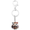 LONYOO Enamel Zinc Alloy Cute Owl Key Chain Anime Bird