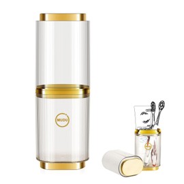 ReignSword Travel Toothbrush Cup Holder, 2 in 1 Portable Toothbrush Case with Cover, Toothbrush Cup Case for Bathroom, Camping, School, Home (White)