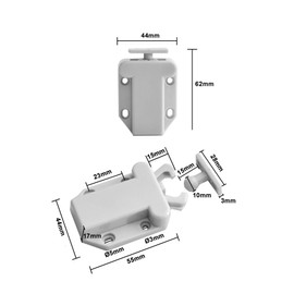 LIKERAINY Roll Catch Push to Open Door Catch Door Latch with Touch Release for Kitchen Cabinet Doors Cabinets Home Furniture Door Lock Hold Lock Grey (Pack of 8)