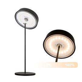 Palmina 901 LED Table Lamp Dimmable, 4400 mAh LED Table Lamp Wireless, IP54 Protection, Lamp for Indoor/Outdoor Use, Suitable for Dining, Reading, Bedroom, Garden and Much More, Black