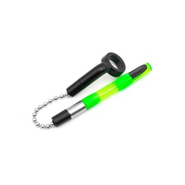 Korda Basix Mini Stow Green Carp Fishing Hanger Bobbin, Compact Bite Indicator for Tight/Slack Lines, Compatible with Most Buzzers, Adjustable Weight and Mini Isotope Ready - KBX029