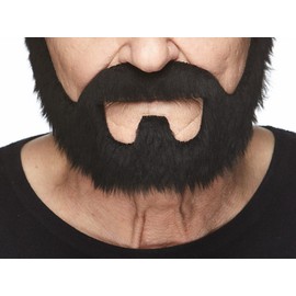 Mustaches Self Adhesive Fake Beard, Novelty, On Bail False Facial, Costume Accessory for Adults, Black Color