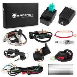 Complete Electrics Wiring Harness Kit for 4 Stroke ATV KLX (50cc 70cc 110cc 125cc) Quad Dirt Bike Go Kart taotao Stator Coil CDI Solenoid Spark Plug