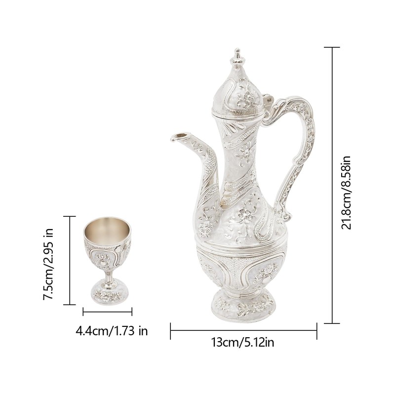 Complete Tea Set with 1 Teapot, 6 Tea Cups &