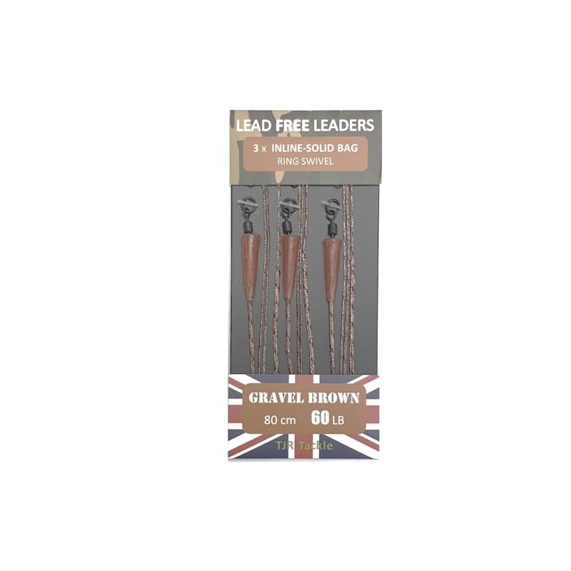 TJR Tackle Solid Bag Inline Leaders Lead Free Ring Swivels
