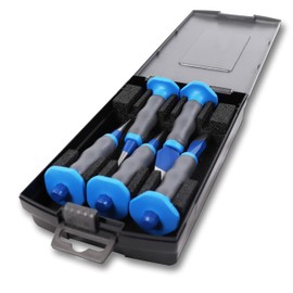 S&R Chisel, Pin Punch and Center Punch Set with Ergo Handle 5-pcs. / Made in Germany/Made of Chrome-Vanadium Steel