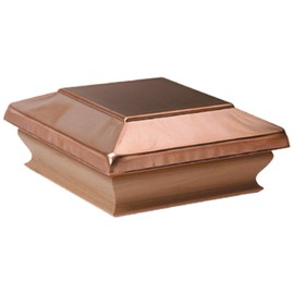 Woodway Copper Flat Top Post Cap, fits 3.5" Post, with Premium Western Cedar Trim, 1PC