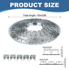 sourcing map 33ft Upholstery Metal Tack Strips, 1 Pcs Upholstery Sofa Curve Ease Grip for Furniture, Chair and Couch Edges Repairs, Silver