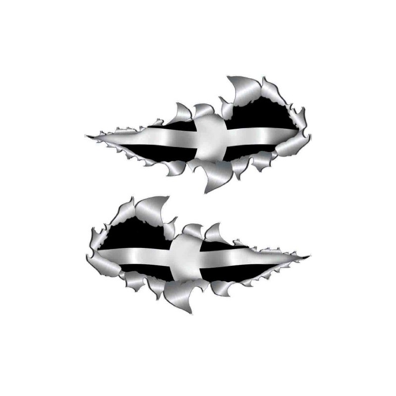 Small Size Cornish Flag Metal Rip Open Sticker