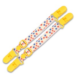 Multi Clips, Set of 2, Baby Throw Clips, Blanket Clips, Stroller, Adjustable Length, Apron, Blanket, Fall Prevention, Anti-Slip (Star)