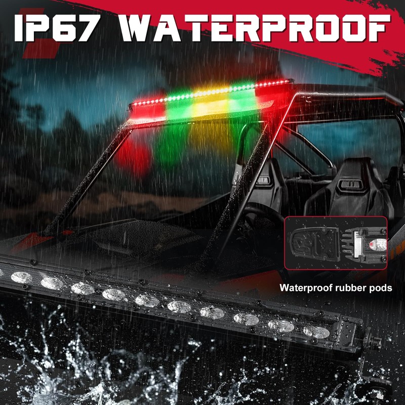 OFFROADTOWN 37" Heavy-Duty LED Chase Light Bar w/Strobe Brake Reverse