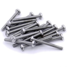 M4 (4mm x 50mm) Slot Pan Machine Screw (Bolt) - Stainless Steel (A2) (Pack of 20)