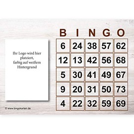 DiPrint Pack of 100 Individual Bingo Cards with Logo (Motif 2)