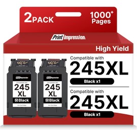 245XL Ink Cartridge Replacement for Canon 245XL Black Ink PG-245XL (2 Pack)