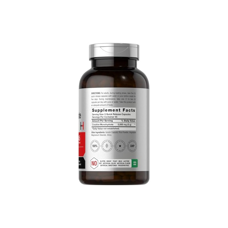 Horbäach Monohidrato de creatina | 5 g | 225 cápsulas