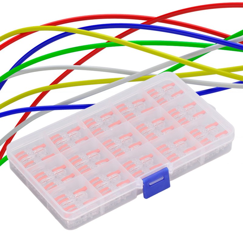 30PCS Quick Splicing Wire Connector Transparent PC Copper Stripping Terminal