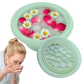 Face Bowl for Ice with Built-In Ice Tray, Silicone Facial Ice Bath Bowl for Shrinking Pores, Ice Face Bowl for Boosting Circulation for Men & Women, Skin Tightening, Easy Storage and Carrying，Green