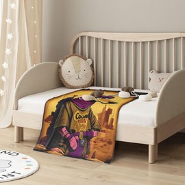E-RIDES 76x100CM Small Flannel Blanket, Fox Warrior Blanket for Babies, Kids, Cat, Dog, Travel - Lightweight Blanket for Couch, Bed, Car, and Stroller, Idea Birthday Gift