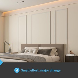 Art3d Pre-Cut Wall Molding Set of 3 pcs, Ready-to-Assemble Wainscoting Panels for Interior Wall Décor Living Room Bedroom Accent Wall - Installed with Glue, 3 Frames