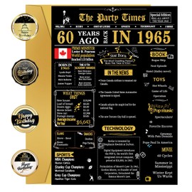 60th Birthday Cards, 60th Black Gold Birthday Decorations, Best 60 year old Birthday Gifts for Women Men, Happy Birthday Cards for Mother Dad