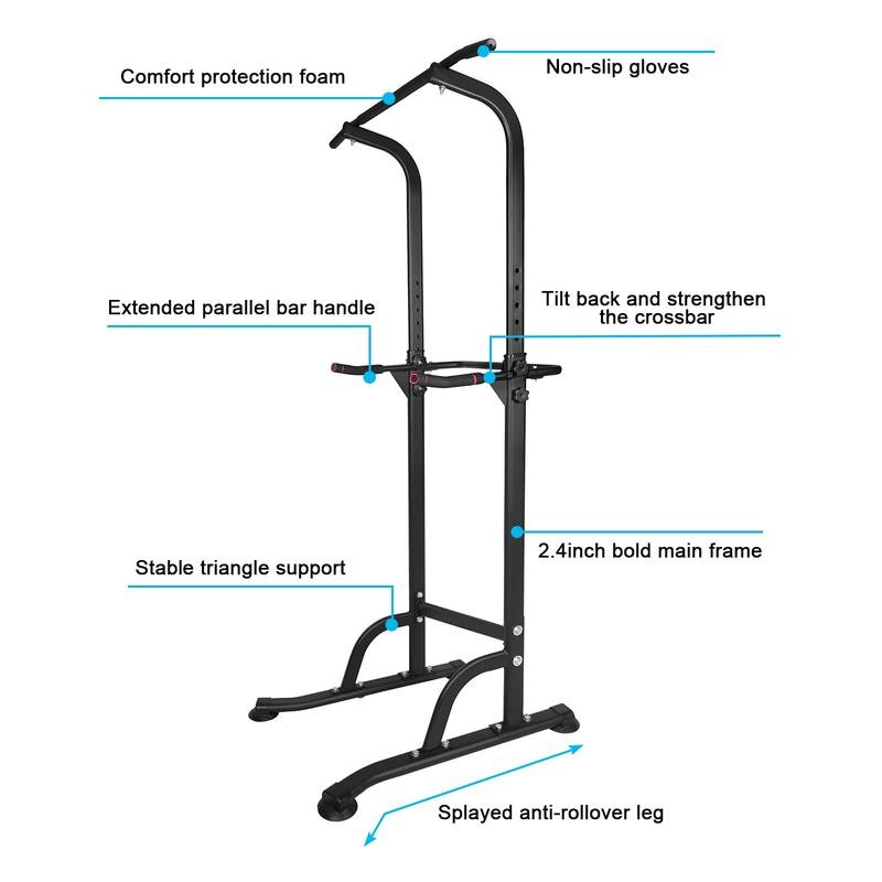 WKKEOM Power Tower Pull Up Dip Station Assistive Trainer Height
