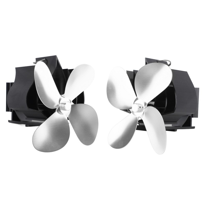 Wall Mounted Fireplace Fan 4 Blade Heat Powered Wood Stove