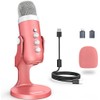Micro USB, k66 Pink Microphone condensateur Cardiode pour PC Smartphone