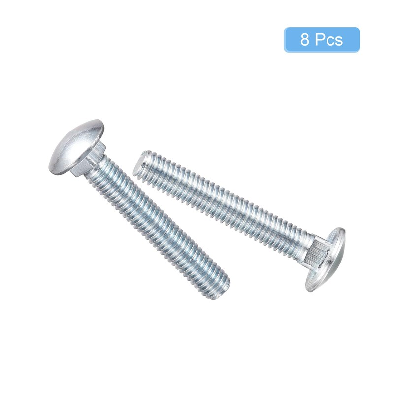 sourcing map 3/8-16x2-1/2" Carriage Bolt, 8pcs Round Head Square Neck