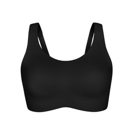 KNIX Revolution Adjustable Pullover Sports Bra - Medium Impact, Wireless Seamless Bras, Adjustable Straps- Machine Washable - Black, 36D (1 Pack)