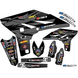 2006-2007 YZ 450 F MAYHEM Black Senge Graphics Base Kit Compatible with Yamaha