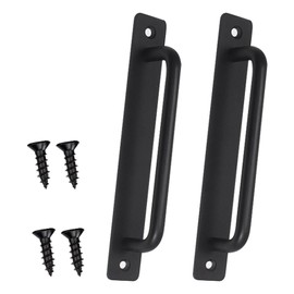 Set of 2 sliding door handles, barn door handles, stainless steel black baking varnish, sliding door handle with plate, sliding door handles for barn door, sliding doors, garden gate handles