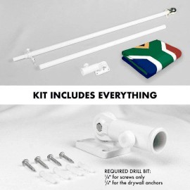 G128 Combo Pack: 6 Feet Tangle Free Spinning Flagpole (White) South Africa