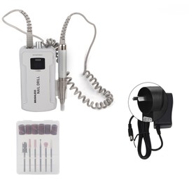 25000RPM Portable Nail Drill Machine Electric Nail Grinding Buffing Polisher Manicure Tool White 100‑240V