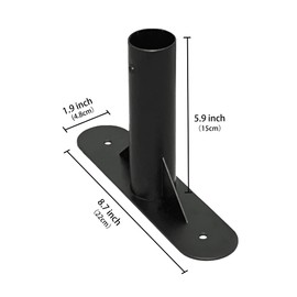 Twira 2PCS Privacy Fence Screen Fix Feet, Metal Base Stand for Outdoor Privacy Screen, Heavy-Duty Ground Mounting Solution for Patio, Garden, Yard, Black 8.7" x 1.9" x 5.9"(22cm x 4.8cm x 15cm)