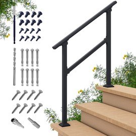 CR Fence & Rail 2-3 Step Stair Handrail, for Indoor & Outdoor Installation, with 40" Top Rail, Perfect for Porch, Deck, and Balcony