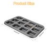 sourcing map Square Muffins Pan 12-Cup Grey Nonstick Square Cupcake