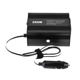 300W Digital Power Inverter Dual-USB-Port DC 12V to AC 110V AC Car Inverter Vehicle Power Converter,Black